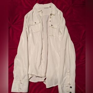 Halogen Cream Button-Front Shirt